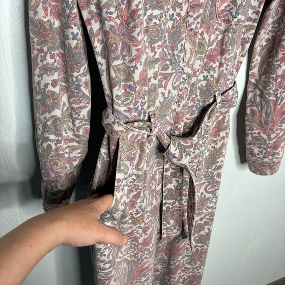 Anthropologie Paisley utility jumpsuit mauve pink size small - Picture 9 of 13